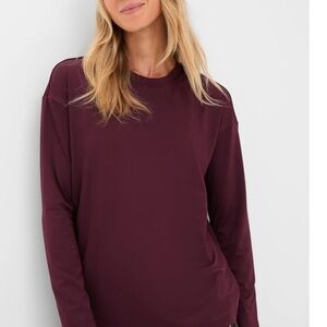 Women's Burgundy Long Sleeve Top